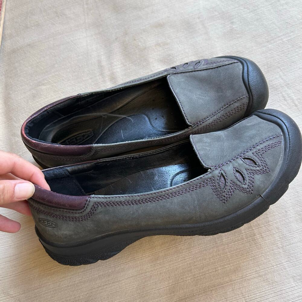 Keen Women's Slip-On Leather Loafers in Dark Brown
